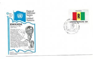 United Nations #339 15c Flag Series 1980, Rwanda, Aristocrat Cachets FDC