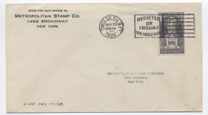 1926 New York City #628 5ct Ericsson FDC Metropolitan Stamp [A39.69]