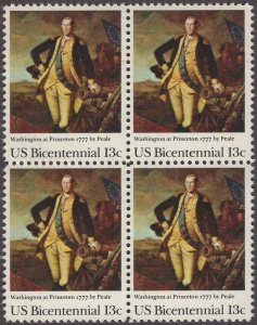 1977 George Washington At Princeton Block Of 4 13c Stamps - Sc 1704 - MNH ,OG