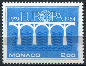 Monaco Sc#1424 MNH, 2f bl, Europa (C.E.P.T.) 1984 - Bridge, 25th Anniversary ...