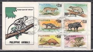 Philippines, Scott cat. 1403-1408. Wild Animals issue. First day cover. ^