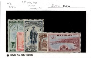 New Zealand, Postage Stamp, #274-278 Mint Hinged, 1950 (AB)