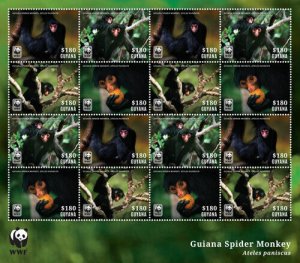 Guiana - 2014 - Macaco Aranha Guiana - Folha de 16 - MNH-