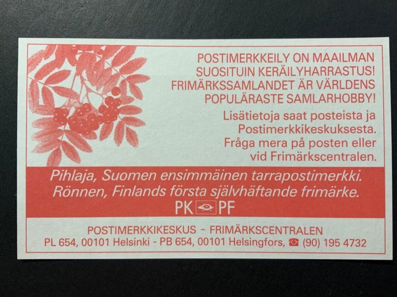 Finland MNH #837  1990 complete Booklet of 10 berries  SCV $11.40 