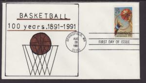 US 2560 Baskeball 1991 Unknown U/A FDC