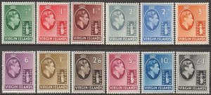 EDSROOM-17292 Virgin Islands 76-87 H 1938-47 Complete George VI CV$49.40