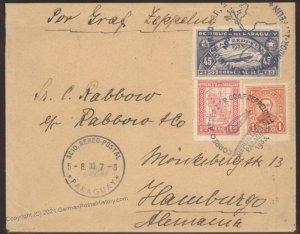 Paraguay 1933 Graf Zeppelin 4.SAF South America Flight Germany Cover 106937