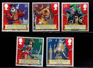 Great Britain Scott 1458-1462  MNH** Gilbert & Sullivan set