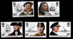 Great Britain Scott 991-995 MNH** 1982 Naval Ship and Uniform set