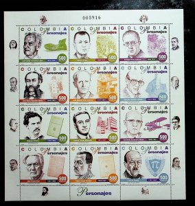 COLOMBIA Sc C899-900 NH MINISHEETS OF 1997 - FAMOUS PEOPLE - (CT5)