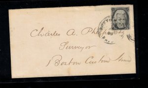 USA #73 Very Fine Used On Cover To Boston Customs House With Boston PAID Cancel