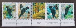 *FREE SHIP Serbia WWF Woodpecker 2007 Bird Fauna (stamp title) MNH *toning