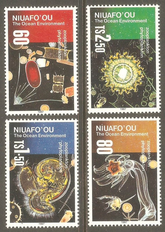 TONGA NIUAFO'OU Sc# 194 - 197 MNH FVF Set4 Ocean Zooplankton Phytoplankton