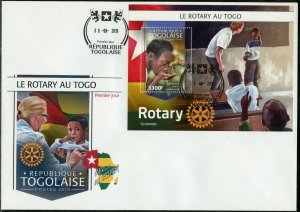 TOGO  2019  ROTARY IN TOGO SOUVENIR SHEET FIRST DAY COVER