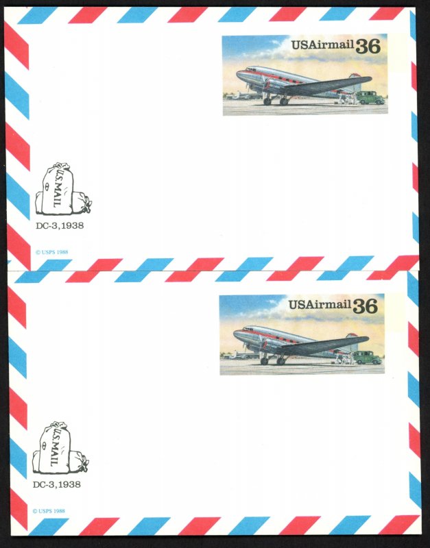 USA Scott# UXC 24 MISCUT Card (Not Sold in Sheets) (53103)
