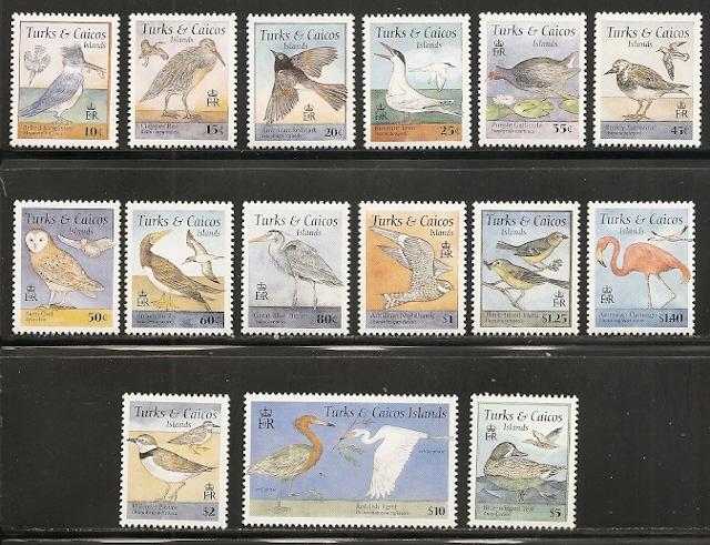 Turks & Caicos 1153-66A 1995 Birds set NH
