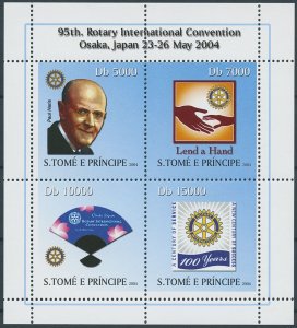 Sao Tome & Principe 2004 MNH Rotary International Stamps Paul Harris 4v M/S II