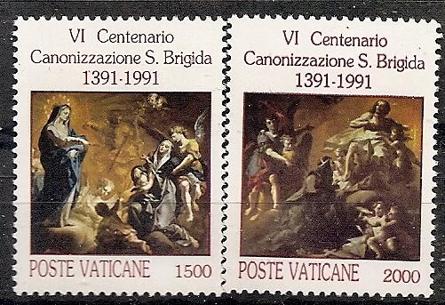 Vatican City 888-89 MNH 1991 Canonization of St. Briget