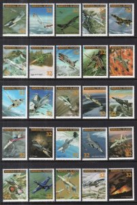 Marshall Islands 600a-600y Airplanes Singles MNH VF