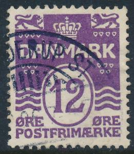 Denmark Scott 96 (AFA 168), 12ø violet Wavy Lines, VF Used