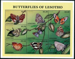 Lesotho 1080 ai sheet, 1081-1082, MNH. Butterflies 1997.