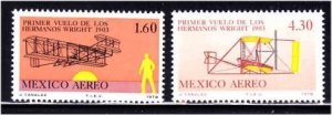 Mexico, 1st powered flight (SC# C590-C591) MNH SET