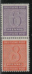 GDR West Saxony Scott # 14N4, 14N5, mint nh, se-tenant, Mi # SZd5