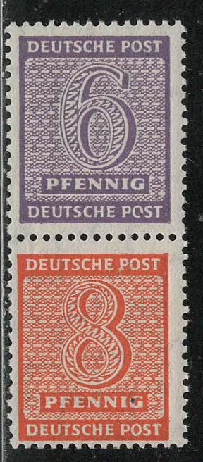 GDR West Saxony Scott # 14N4, 14N5, mint nh, se-tenant, Mi # SZd5