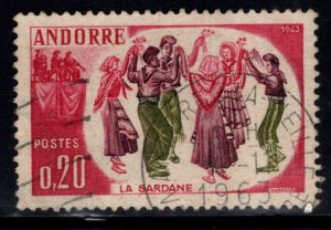 (French) Andorra Scott 155 Used Thinned La Sardane stamp