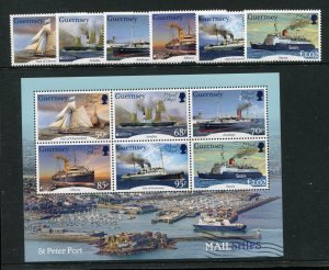 Guernsey 1535-1540a  Mail Ships Stamp Set and Sheet MNH 2020