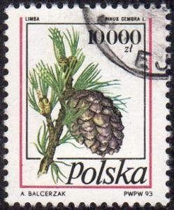 Poland 3163 - Cto - 10,000z Swiss Pine (1993) (cv $1.15)