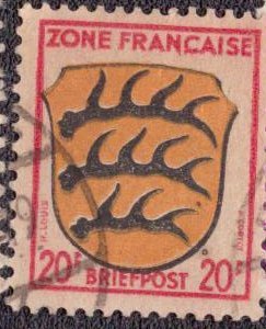 Germany -French Occupation 1945 -  4N8 Used