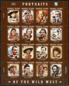 MARSHALL ISLANDS WILD WEST PORTRAITS  SCOTT #927 MINIATURE SHEET MINT NH 