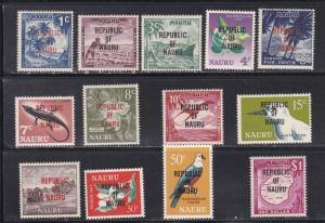 Nauru # 72 / 85, Overprinted Stamps, NH, one stamp missing, 1/2 Cat.