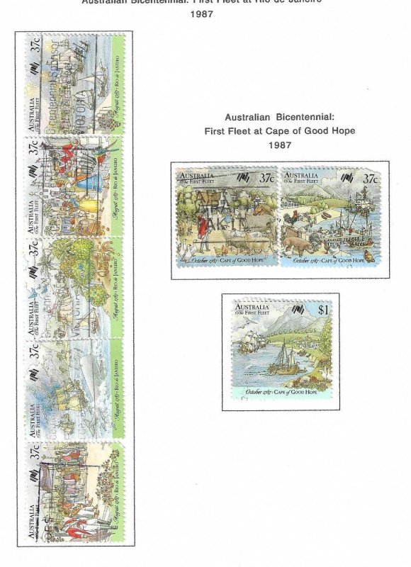 Australia 1987 used 2018 SCV $19.10 - 2 pages - all single stamps   13865