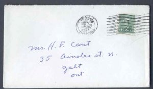 Canada-cover #9705 - 1c KGVI war [ coil #263 ]- York County -Toronto,Ont-Dec 7 1