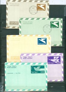 ISRAEL LOT of (5) STATIONERY ENVELOPES...(2) CANCELLED