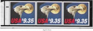 US # 1909a  $9.35  Eagle & Moon  (MNH) booklet pane of 3  CV $57.50