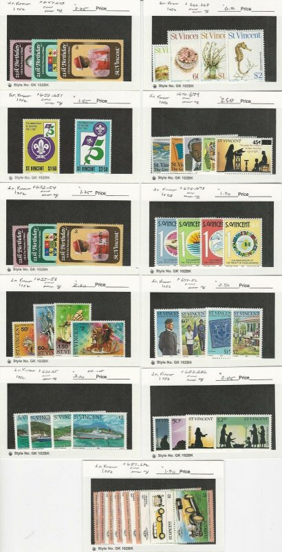 St. Vincent, Postage Stamp, #647//692 Mint NH, 1982-83, JFZ