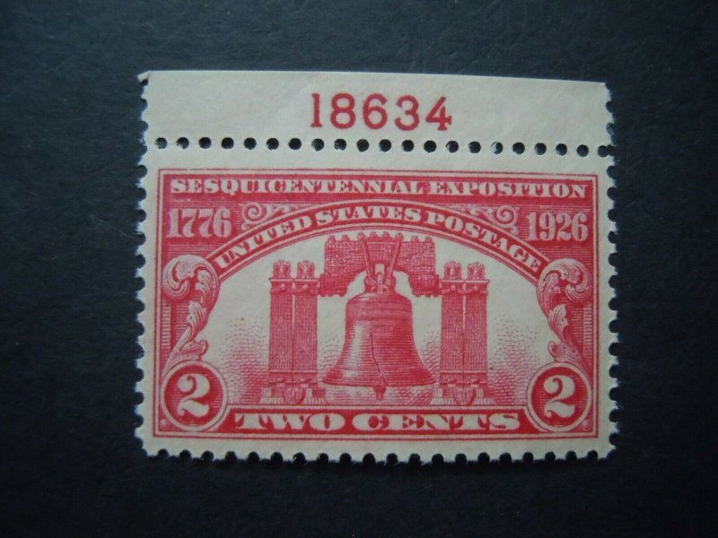 1926 #627 2c Liberty Bell Plate # Single MNH OG VF/XF  Includes New Mount 