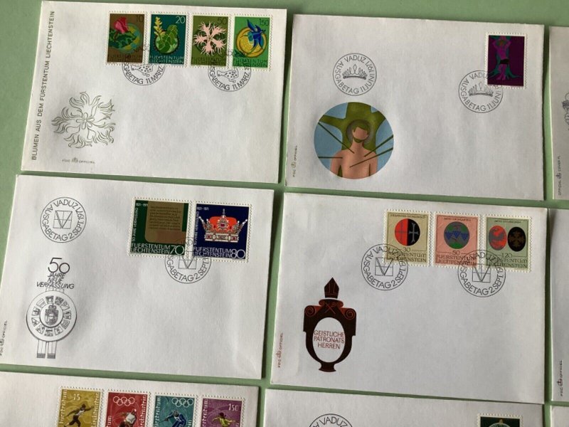 Liechtenstein 1971 postal stamps covers 9 items Ref A1366
