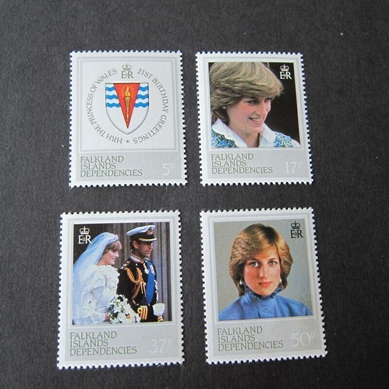 Falkland Islands Dependency 1982 Diana Sc 1L72-75 set MNH