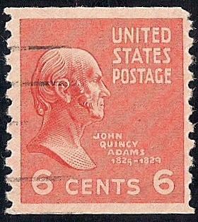 846 6 cents John Quincy Adams coil Stamp used F