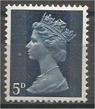 GREAT BRITAIN, Machins, 1967, MNH 5d, Scott MH8