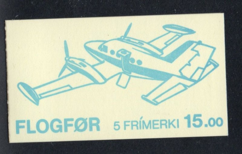 Faroe Islands Sc 138a 1985 Airplanes stamp booklet pane in booklet mint NH