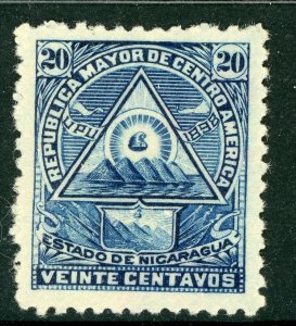 Nicaragua 1898 Coat of Arms 20¢ Original Seebeck Unwmk Scott 109H VFU Z752