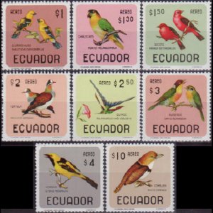 ECUADOR 1966 - Scott# C441-8 Birds Set of 8 NH