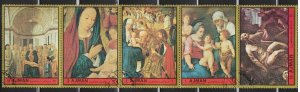 Ajman 1972 complete set of used Christmas stamps & souvenir sheet - Chris 1333