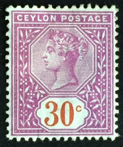 CEYLON 1893-1899 QV 30c MH SG#247 C4188