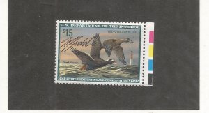 US SCOTT# RW63, FEDERAL DUCK STAMP, MNH, OG SIGNED BY STAMP DESIGNER